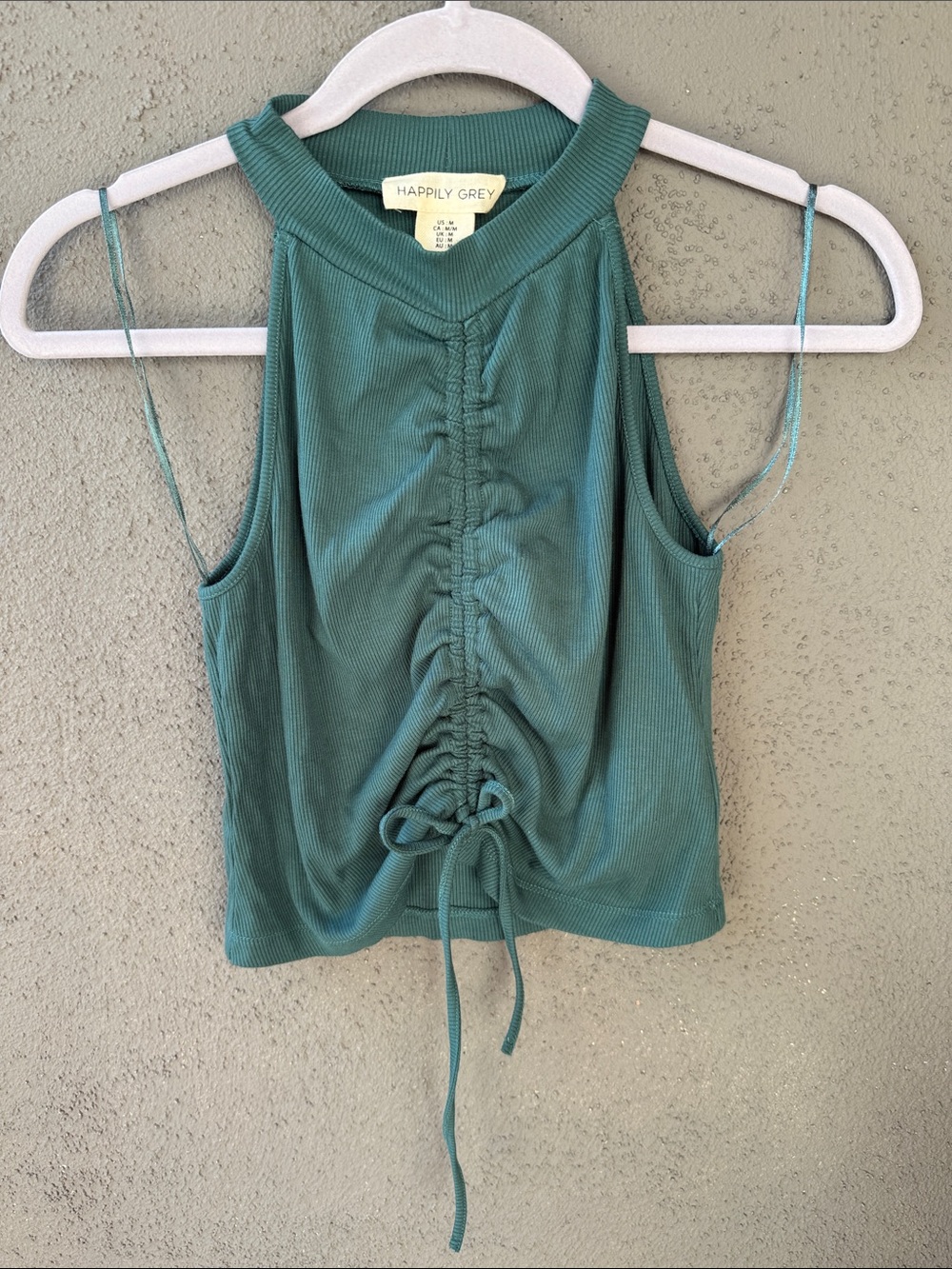 Women's Teal Ruched Tank Top